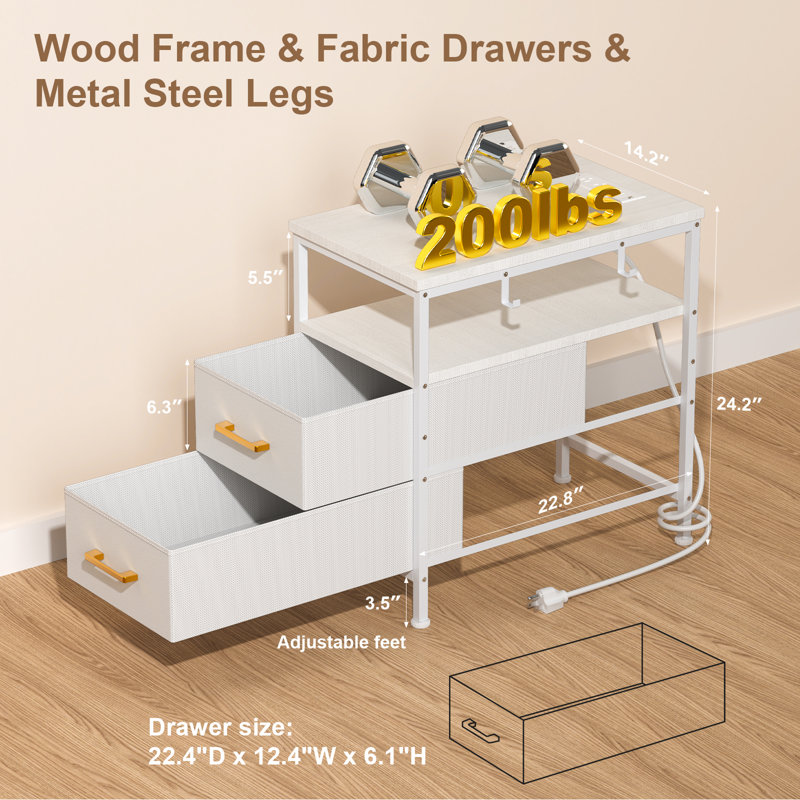 Table de bout avec tiroirs et tablettes
