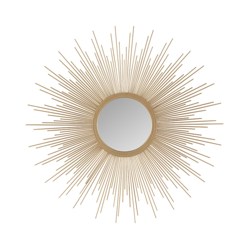 Glamour miroir soleil levant or moderne, 29,5 po x 29,5 po