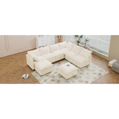 Canapé-lit modulaire 8 pièces avec rangement Mirod