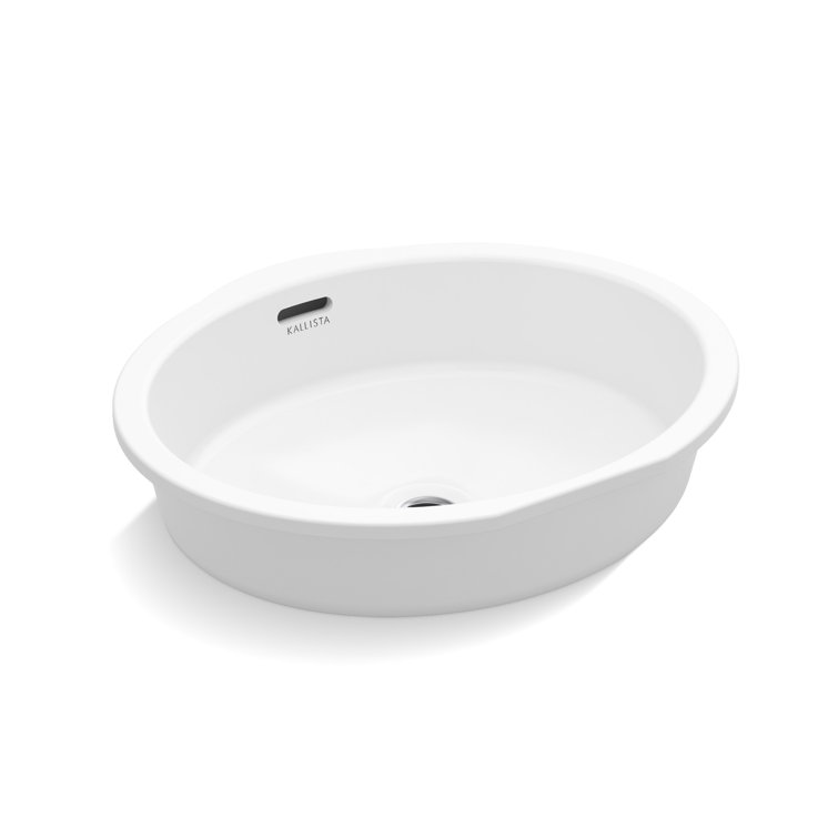 Perfect Under-Mount Basin, Centric Oval with Overflow, Glazed