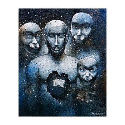 Évolution de l'éducation | Acrylique sur toile | Par Runa Bandyopadhyay