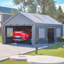 13 pi. L 20 pi. D Tente de garage avec auvent pour abri de voiture-115246677