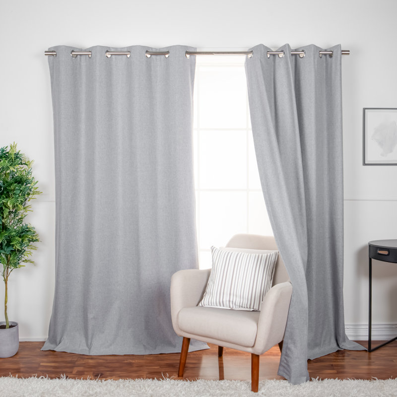 Paire de rideaux occultant en polyester Shannetta, Gris, L 52 po x L 84 po