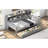 Twin Gray Wooden Daybed With Storage Shelving, Two Compartments And A Study Desk For Bedroom Space Maximization Wood Multi - Layer Layout, Drawers Function Enhancement-874828992