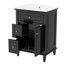 24" Bathroom Vanity With Sink, Bathroom Vanity Cabinet With One Flip Drawer And Two Drawers, Adjustable Shelf, Solid Wood And MDF, Black-116234329-116234332