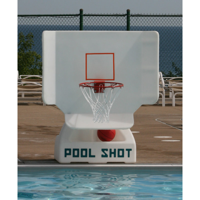 Good Ideas Adjustable Height 53'' W Steel Pool Basketball Hoop with Basketball(s) Included