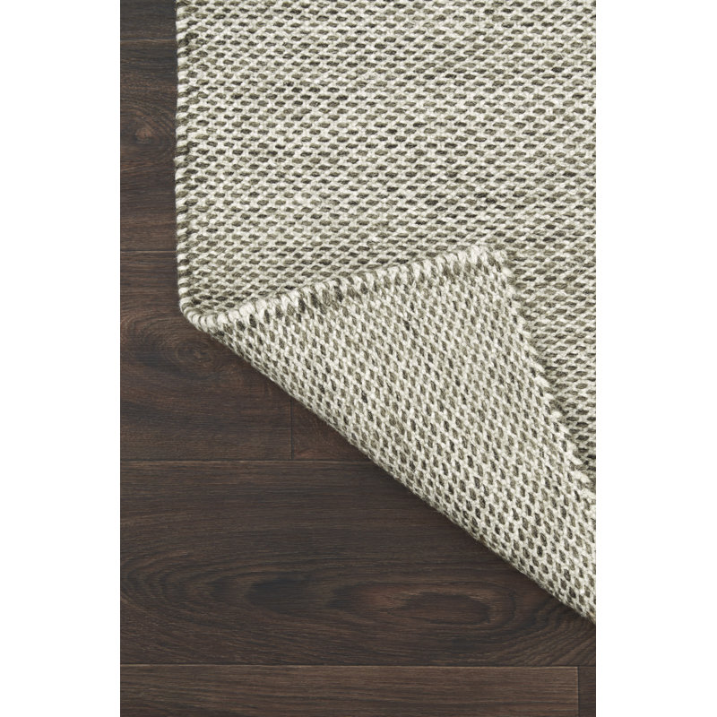 Rabon Hand Woven Wool Wheat Area Rug, Rectangle 5' x 7'6"