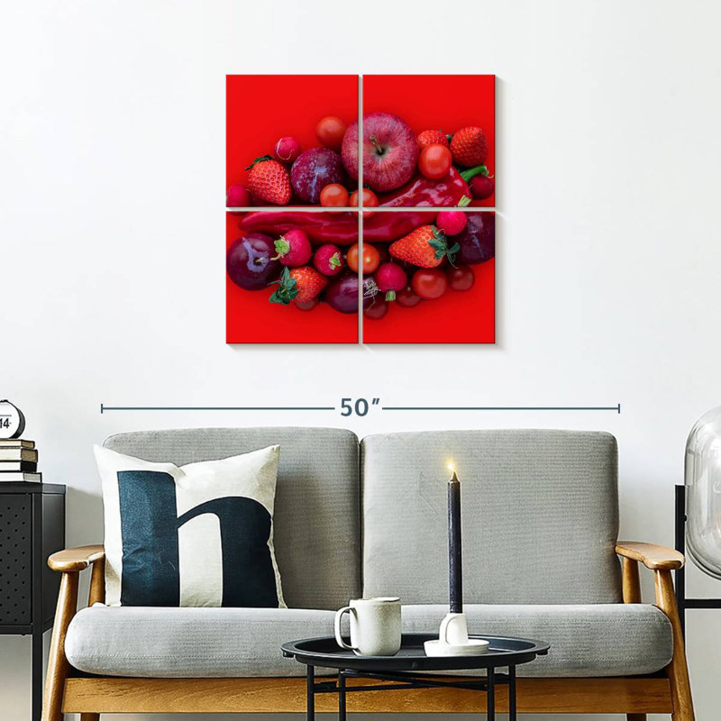 Yarlin - fruits et légumes rouges, H 26 po x l 26 po