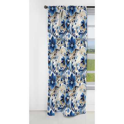 Simplicité scandinave à motif cachemire I - Rideau floral - Rideau occultant - 1 panneau
