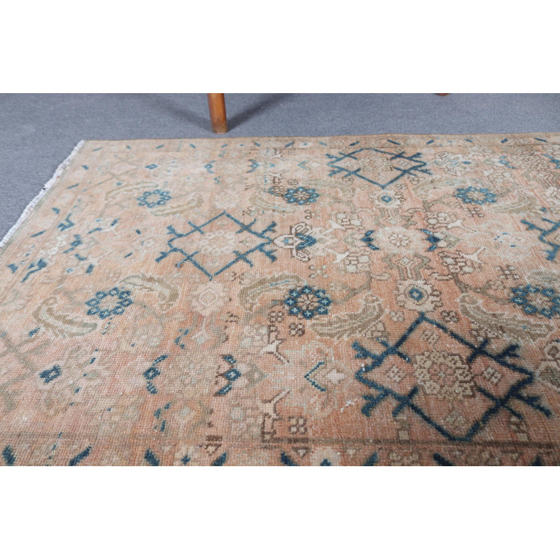 Tapis de chemin de fer rétro brun Oushak rétro en brun neutre - idéal pour les couloirs et les escaliers