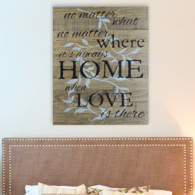 No Matter What, No Matter Where, It's Always Home lorsque l'amour est là, décoration murale