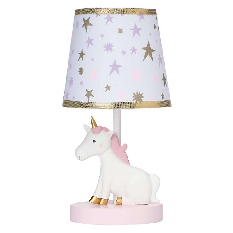 Lampe licorne arc-en-ciel avec abat-jour et ampoule