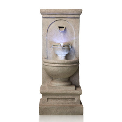 Tall Resin Outdoor Fountain With Pump Weather-Resistant
