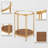 Modern Round Wood End Table with Glass Top & Metal Frame-427443253