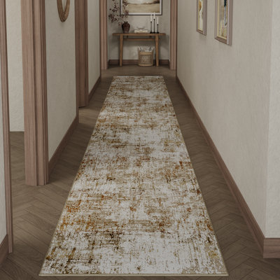 Sarah Modern Abstract Machine Washable Area Rug With Non-Slip Backing