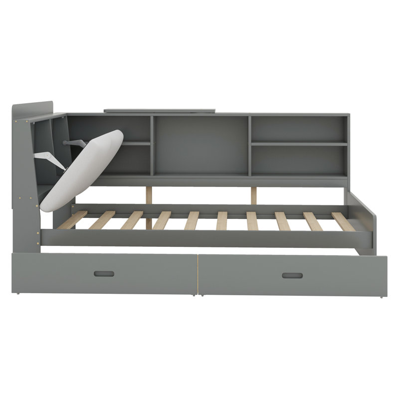 Sejad Bookcase Bed, Gray