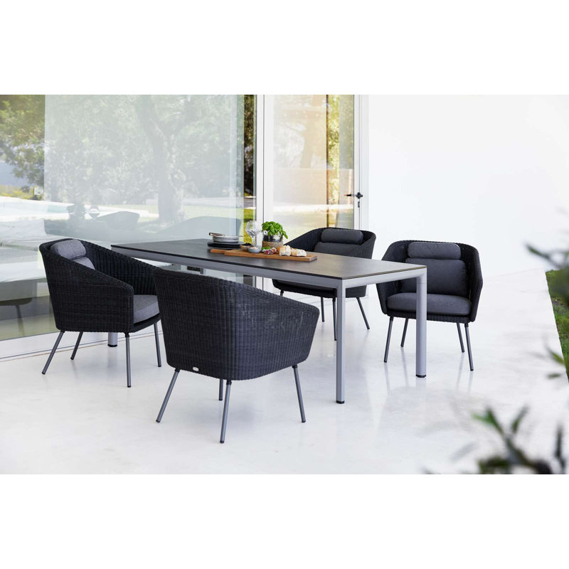 Drop Outdoor Dining Table, 39.4" W x 78.8" L x 29" H, Light Gray, Basalt