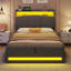 Bed with Hydraulic Storage and Charging Station Upholstered Storage Headboard, Space-saving-507162038-505579974
