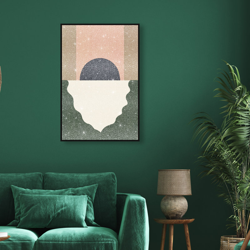 Moonrise Abstract Abstract Canvas Print by Oliver Gal, Black Frame, 10 x 15, 25"H x 37"W, Black Floater Frame