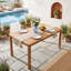 Table de salle à manger rectangulaire en bois d'acacia pour jardin, cour, bord de piscine ou salle à manger intérieure