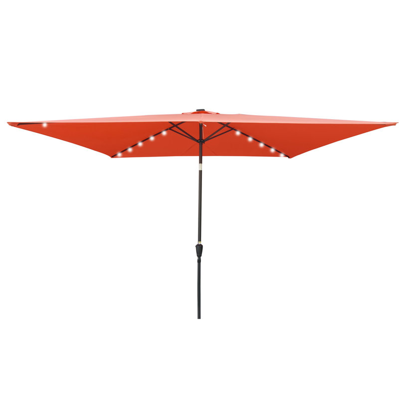 Parasol rectangulaire rectangulaire avec inclinaison facile et auvent 10X6.5t, Orange