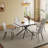 Retractable Sintered Stone Dining Table, Modern Rectangular Design, With Carbon Steel Legs At The Bottom, 71 Inches Suitable For 6-8 Seats (White)-1394164992