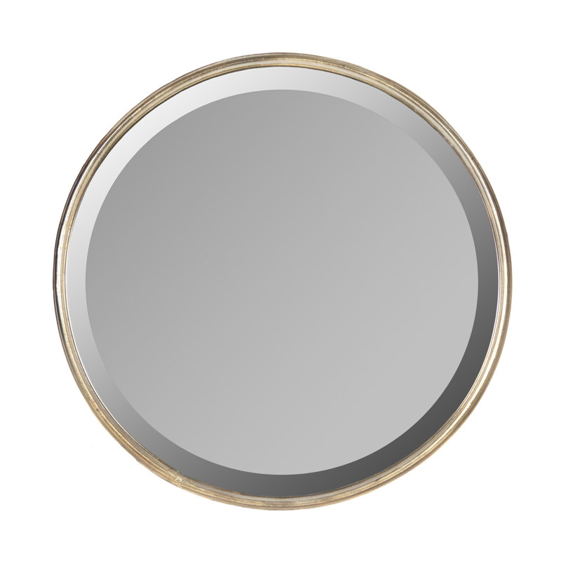Sasha Flat Beveled Wall Mirror, 18" H x 18" W