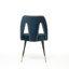 Collection Blue, chaise de salle à manger avec revêtement en velours et garniture cloutée, 2 pièces, têtes de clou en métal noir moderne, 2 pièces