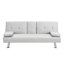 Canapé-lit convertible avec table basse en PVC blanc, salon moderne et polyvalent