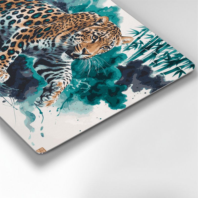 «Big Cats», art mural gris en métal Léopard, H 12 po x l 18 po