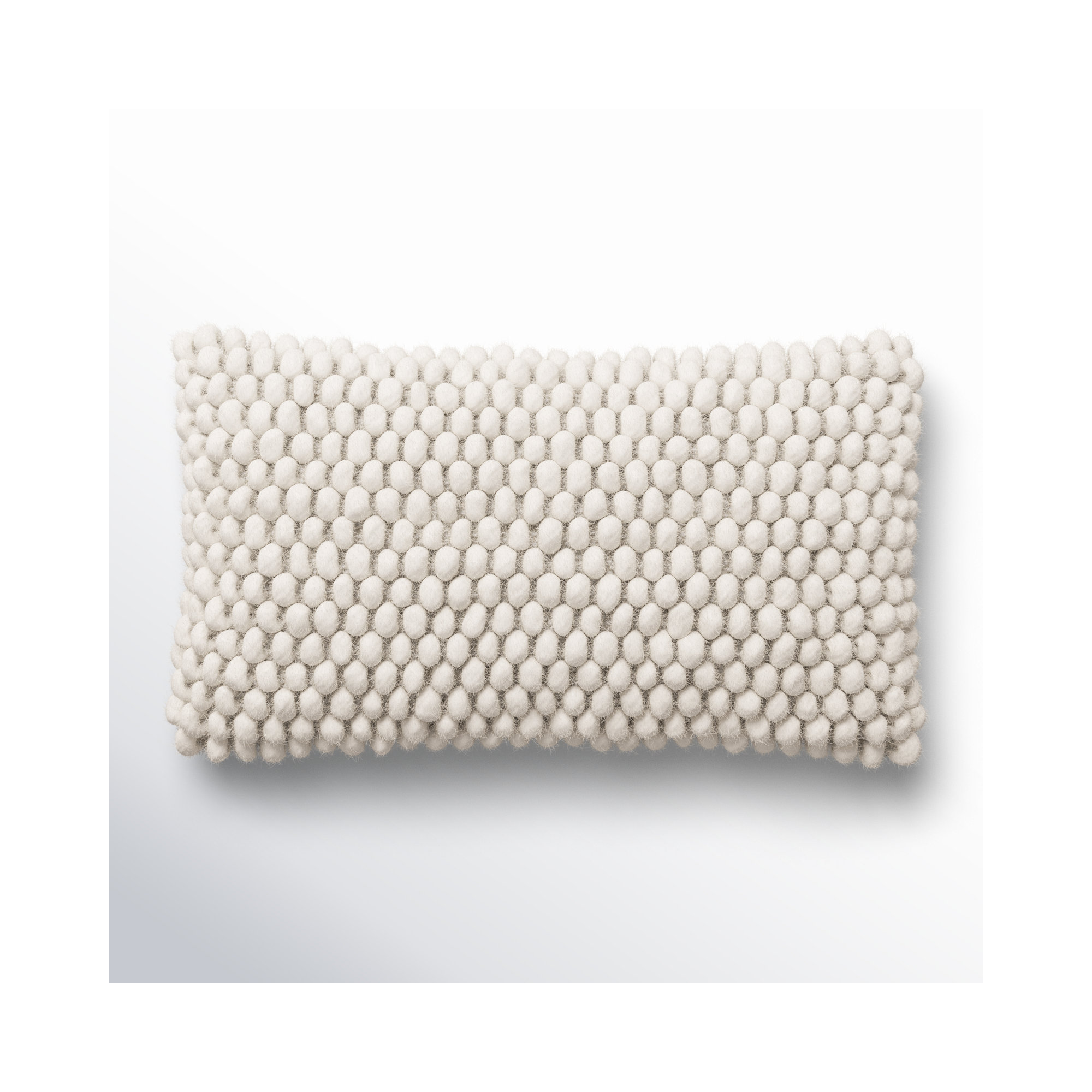 Wool Lumbar Pillow Cover, 12" H x 20" W x 1" D