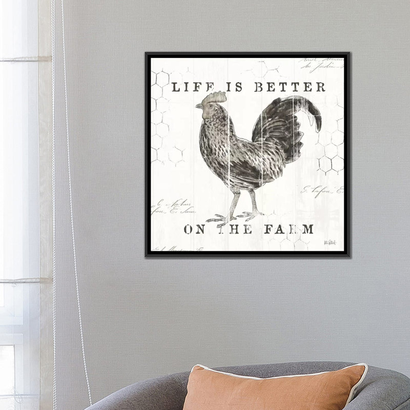 «Farmhouse Fresh III», impression sur toile, H 37 po x l 37 po x P 1,5 po, Toile avec cadre noir, Pas de tapis