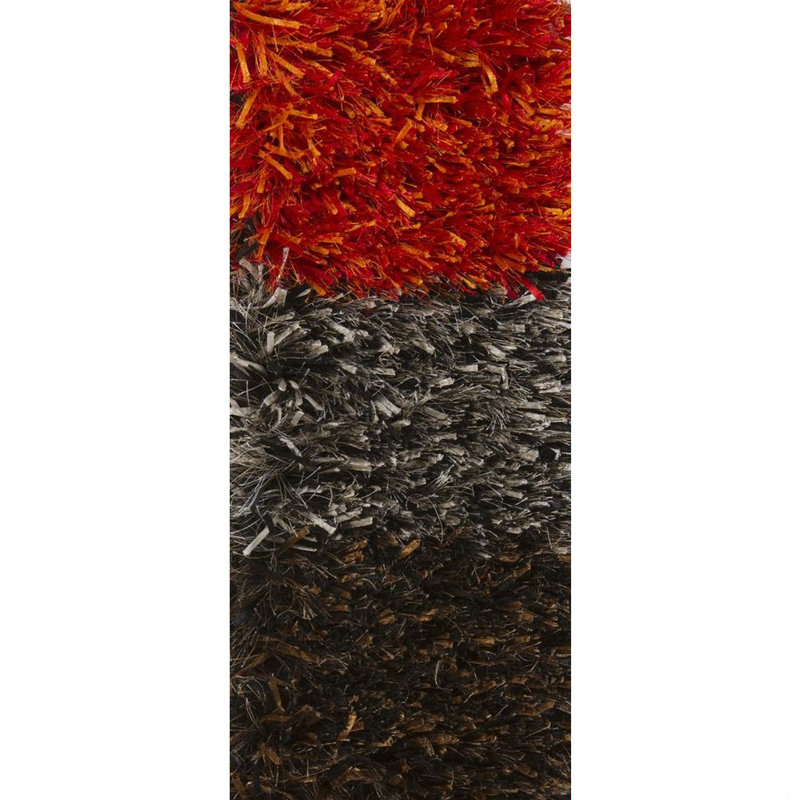 Tulip Red Area Rug, Rectangle 9' x 13', Black