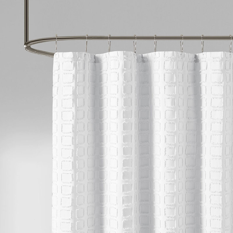 Rideau de douche uni tissé, Blanc