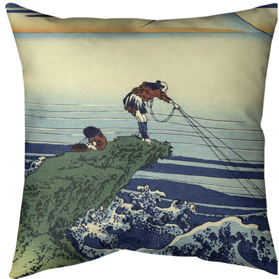 Katsushika Hokusai Reversible Throw Pillow
