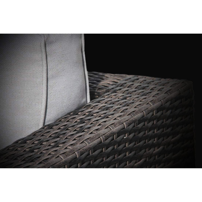 Resort-Grade 3 Outdoor Seating. Made Of Aluminum Frames, Hand-Woven Grey , Comfortable Cushions. Includes 2 Armchairs And A Coffee Table, No Assembly, Quick Hassle- Maintenance With Luxury Style.