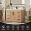 Meuble-lavabo simple 48 po avec comptoir en quartz blanc Calacatta sans miroir Deach