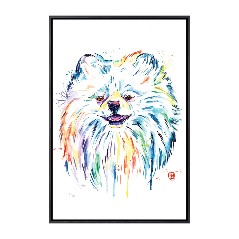 «Pomeranian - Leo» par Lisa Whitehouse - impression d'art graphique, H 60 po x l 40po x P 1,5 po, Aucun mat