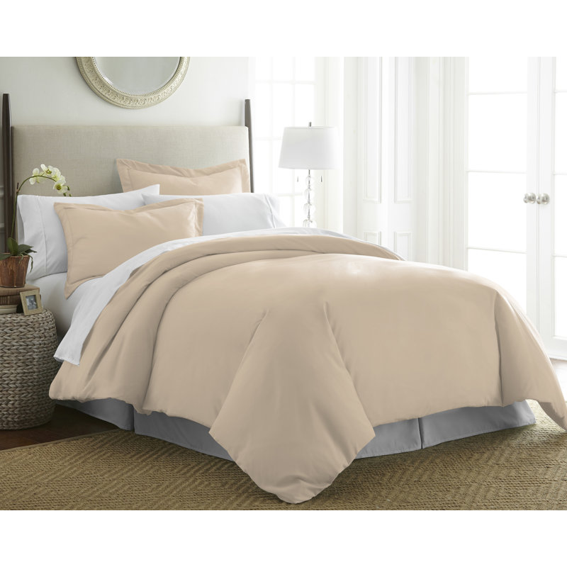 Pointehaven 525 Thread Count  Long Staple Cotton Deep Pocket Duvet Set, Champagne, Full/Queen 