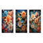 Papier coloré botanique artistique - ensemble de 3 fleurs murales en métal-530486208