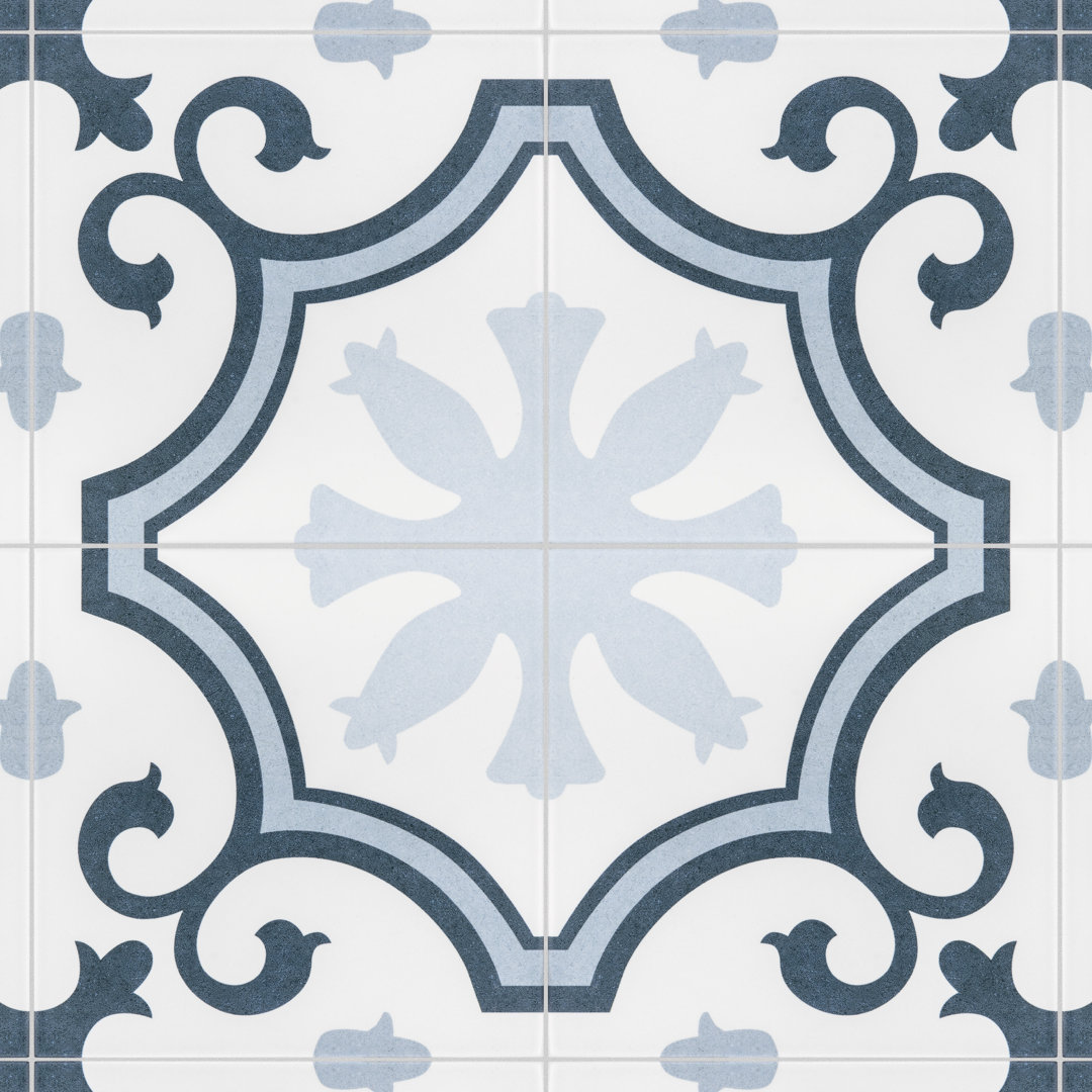 Lacour 10" x 10" Porcelain Patterned Wall & Floor Tile Merola Tile 