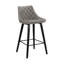 Tabouret de bar 26 po avec repose-pieds en velours gris et bois Culloden