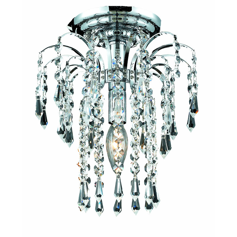 Plafonnier semi-encastré 1 lumière 9 po Lasher, Chrome, Coupe royale