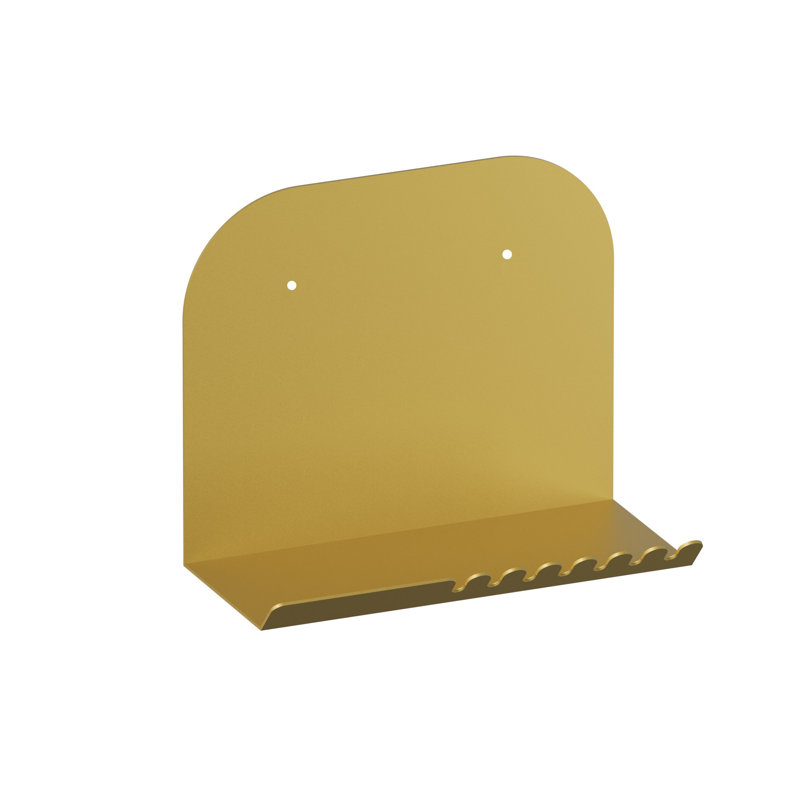 Locelso 100% METAL Floating Shelf, Gold, 23cm H x 28cm W x 12cm D