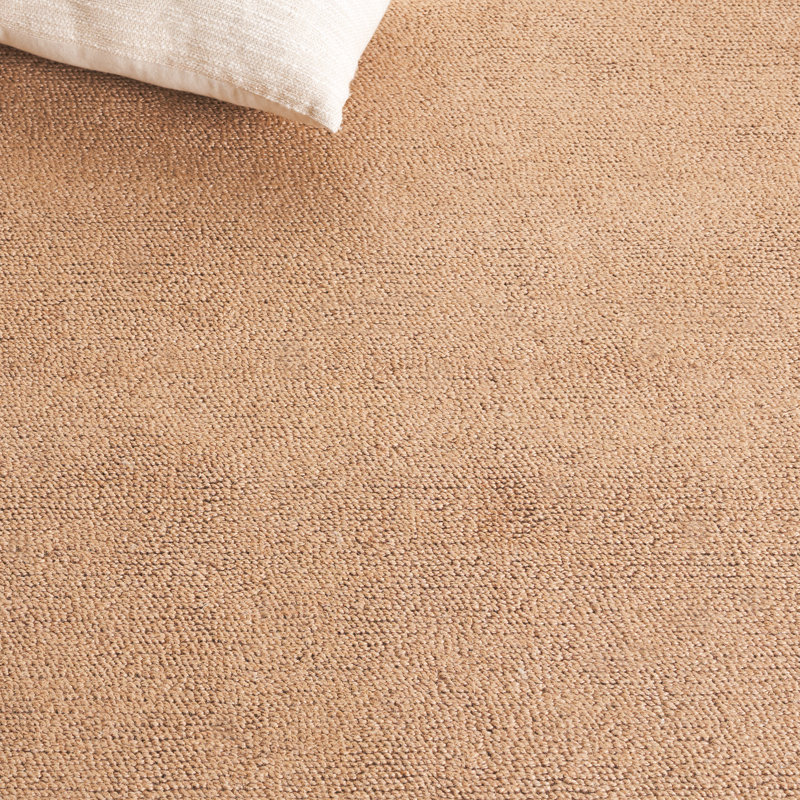 Merleen Natural Fiber Hand Tufted Jute Cotton Solid Color Rug in Natural/Brown, Rectangle 5' x 8'