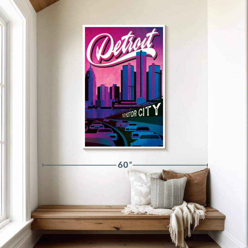 The Motor City Detroit, H 45 po x l 30 po