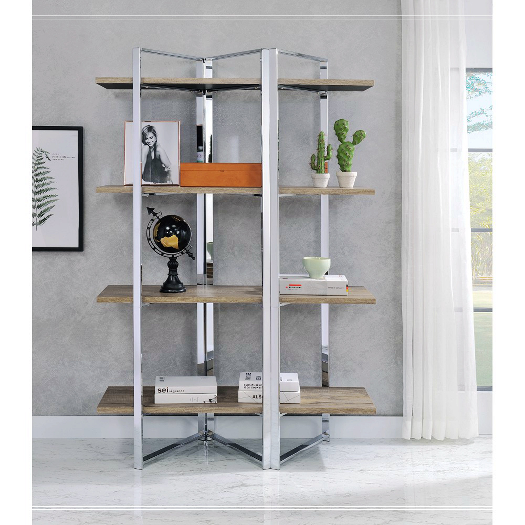 Latitude Run® Zoeller Bookcase with 4 Wooden Fixed Shelves | Wayfair