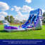 Toboggan aquatique gonflable HeroKiddo Dauphin de 4,9 m avec pataugeoire amovible, pour 2 enfants, avec souffleur d'air.