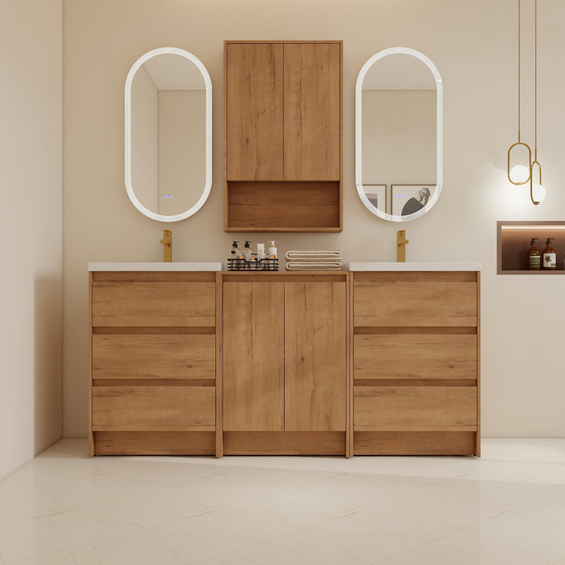 Ensemble de meuble-lavabo double 72 po avec 6 tiroirs 72 po