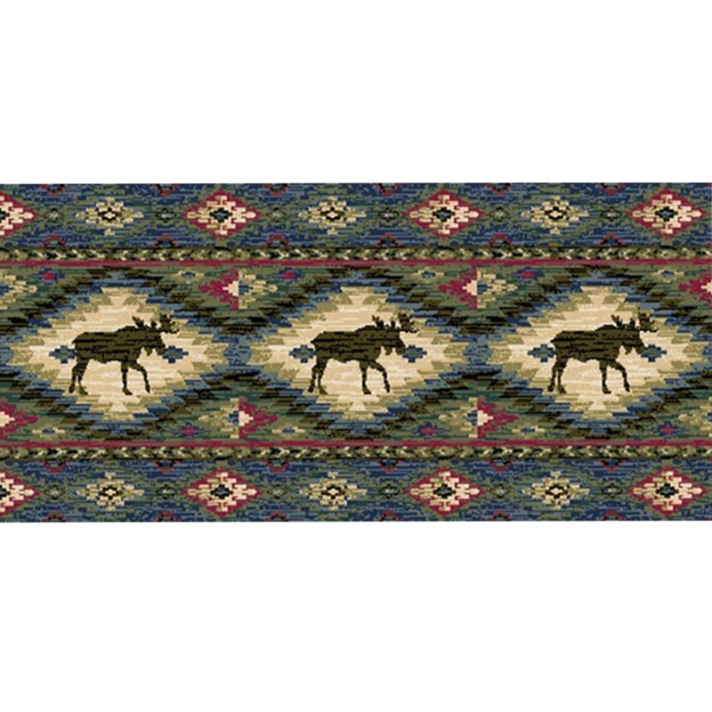 Tapis de cuisine Cozy Cabin Yukon, Rectangle 1 pi 8 po x 3 pi 8 po, bleu